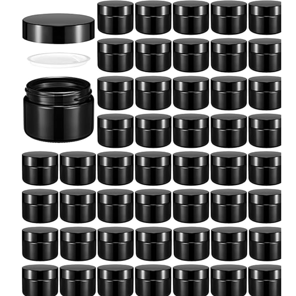60-Pack 1 oz Glass Cosmetic Jars with Lids –Creams, Balms & DIY